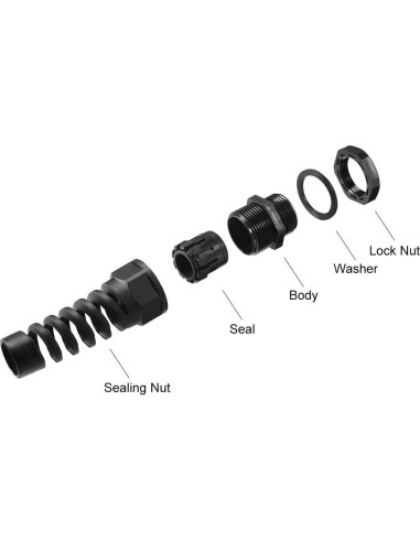 Conector PG7 Impermeable uxcell Nylon IP68 para Cable 4.5-7.8mm