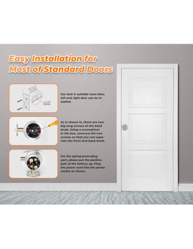 Perilla de Puerta Electrónica Buoan YL-98 Níquel con Teclado