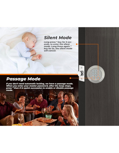 Perilla de Puerta Electrónica Buoan YL-98 Níquel con Teclado