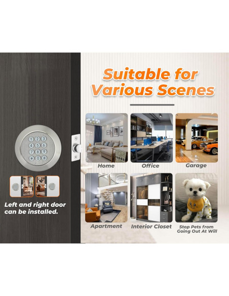 Perilla de Puerta Electrónica Buoan YL-98 Níquel con Teclado