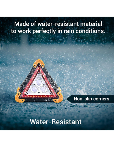 Triángulo de Advertencia LED Thehitdeal - Resistente al Agua, 4 Modos