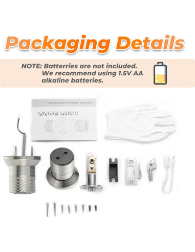 Perilla de Puerta Electrónica Buoan YL-98 Níquel con Teclado