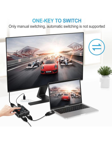 Interruptor HDMI 2 en 1 Avedio Links 8K@60Hz 4K@120Hz