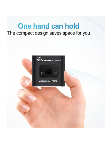 Interruptor HDMI 2 en 1 Avedio Links 8K@60Hz 4K@120Hz