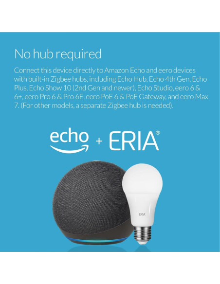 Bombillas Inteligentes ERIA A19 ZigBee 800 Lúmenes Blanco Ajustable (2 Pzs)