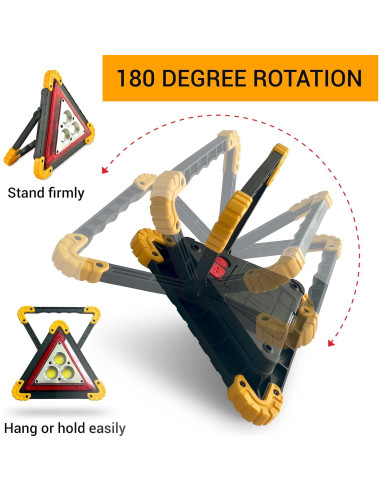 Triángulo de Advertencia LED Thehitdeal - Resistente al Agua, 4 Modos