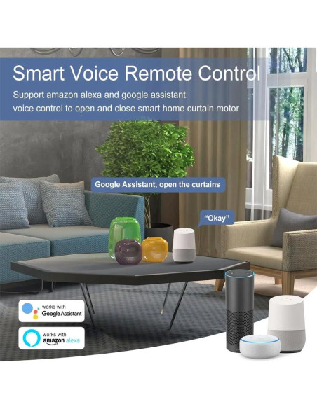 Cortinas Inteligentes SIXIN 3m con Control Remoto y ZigBee