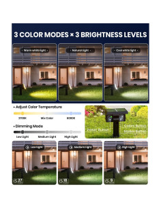 Luces Solares Exteriores ALFIOT 2 en 1 Ajustables IP67 2