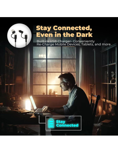 Lámpara de Mesa de Emergencia LFI 200 Horas Luz LED Recargable