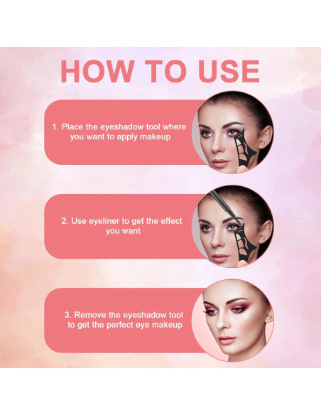 2 Plantillas de Sombra de Ojos Silicona Lyreh 9x4.4cm Reutilizables