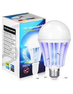 Bombilla Zapper de Insectos Qualirey 2 en 1 Luz LED 8x14cm