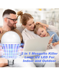 Bombilla Zapper de Insectos Qualirey 2 en 1 Luz LED 8x14cm 2