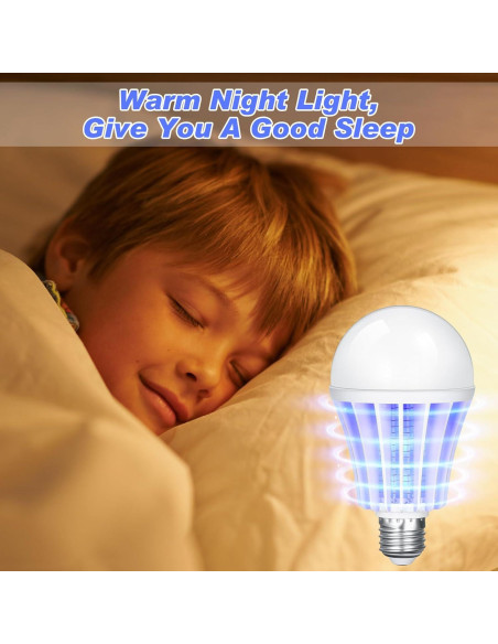 Bombilla Zapper de Insectos Qualirey 2 en 1 Luz LED 8x14cm