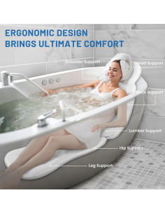 Almohada de Baño Ergonómica Foamagic 129x41 cm con Ventosas 2
