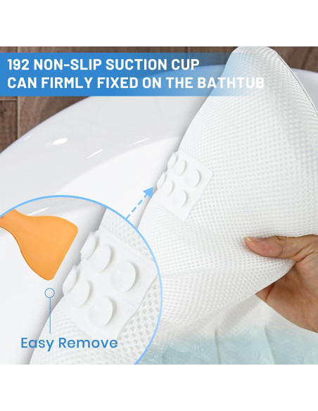 Almohada de Baño Ergonómica Foamagic 129x41 cm con Ventosas