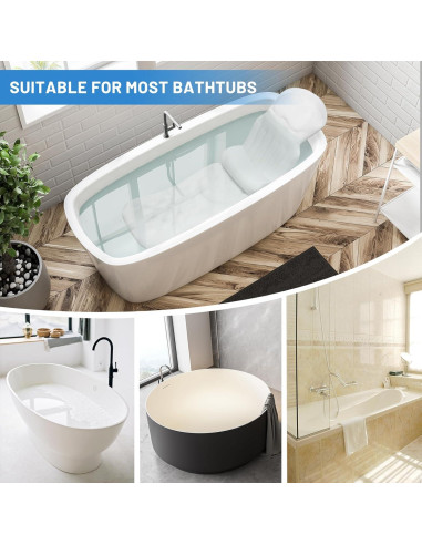 Almohada de Baño Ergonómica Foamagic 129x41 cm con Ventosas