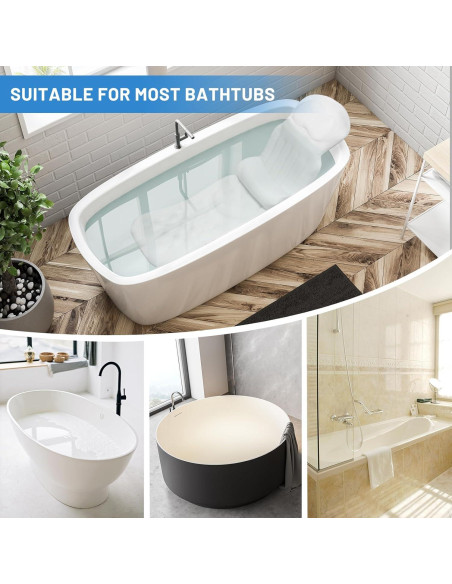 Almohada de Baño Ergonómica Foamagic 129x41 cm con Ventosas