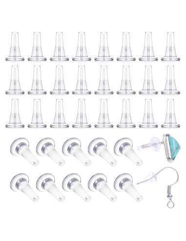 100 Tapones de Silicona Transparentes Simarro para Pendientes