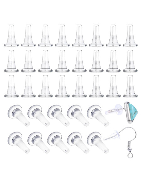 100 Tapones de Silicona Transparentes Simarro para Pendientes