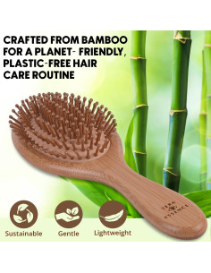 Cepillo de Bambú Vera Essence para Desenredar Cabello 23.8cm 2