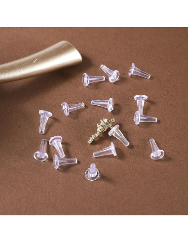 100 Tapones de Silicona Transparentes Simarro para Pendientes