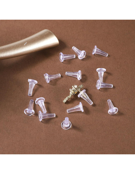 100 Tapones de Silicona Transparentes Simarro para Pendientes