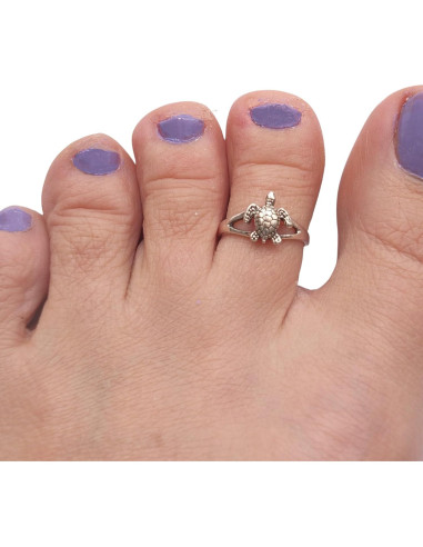 Anillo ajustable de tortuga de plata esterlina 925 MiYa