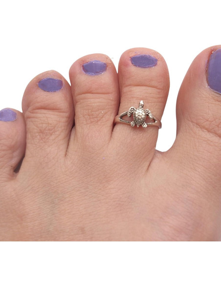 Anillo ajustable de tortuga de plata esterlina 925 MiYa