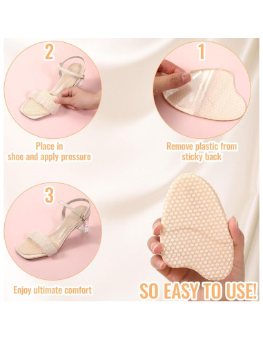 Almohadillas Metatarsales Antideslizantes Hpmjz 3 Pares Beige