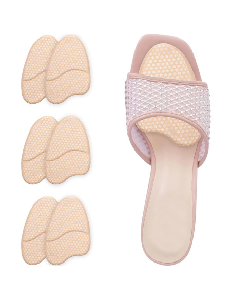 Almohadillas Metatarsales Antideslizantes Hpmjz 3 Pares Beige