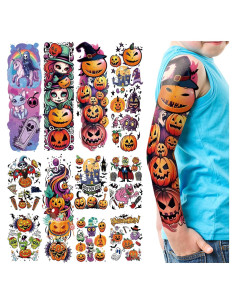 Tatuajes Temporales de Halloween Metuu - 52 Hojas para Niños