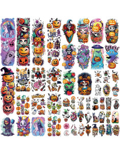 Tatuajes Temporales de Halloween Metuu - 52 Hojas para Niños 2