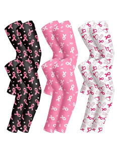 6 Pares Mangas de Compresión Rosa para Cáncer de Mama - Mujeres