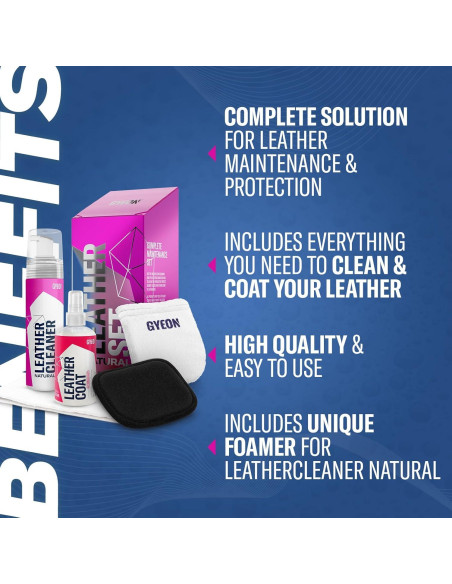 Kit de Limpieza y Protección de Cuero Gyeon Leather Set Natural