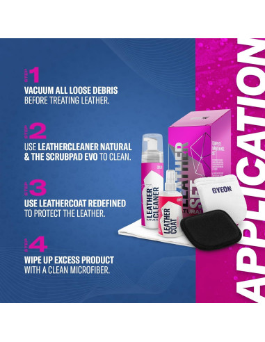 Kit de Limpieza y Protección de Cuero Gyeon Leather Set Natural