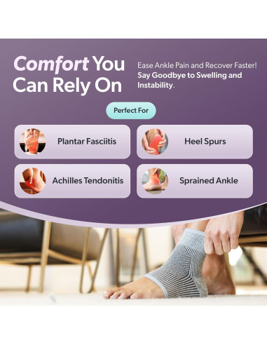 Manga de Compresión para Tobillo BraceAbility Negro S/M