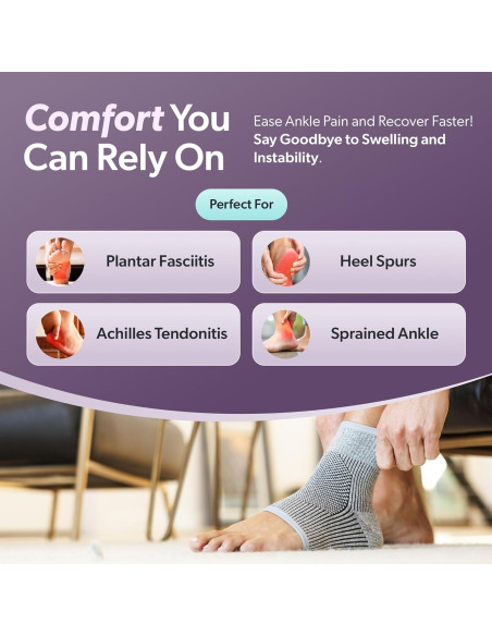 Manga de Compresión para Tobillo BraceAbility Negro S/M