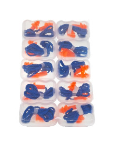 10 Pares de Tapones de Silicona BUYBUYGO con Cable y Estuche