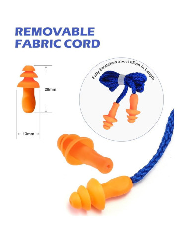 10 Pares de Tapones de Silicona BUYBUYGO con Cable y Estuche