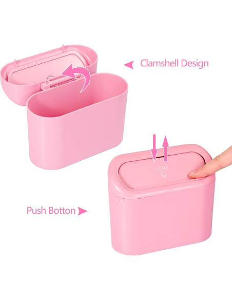 Basurero de Coche NBTEPEM Rosa a Prueba de Olores 15.5cm