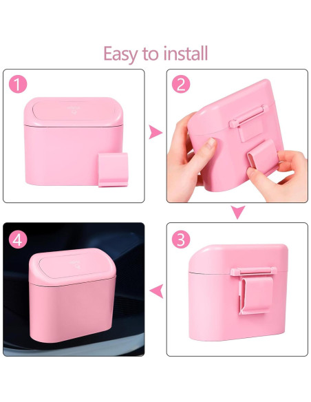 Basurero de Coche NBTEPEM Rosa a Prueba de Olores 15.5cm