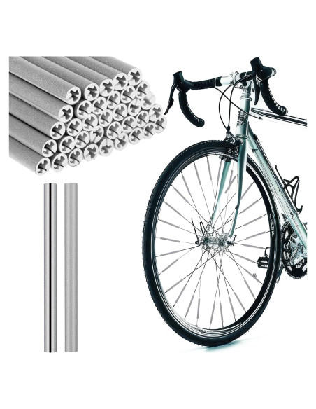 36 Cubiertas Reflectantes para Radios de Bicicleta Abeillo Plateadas