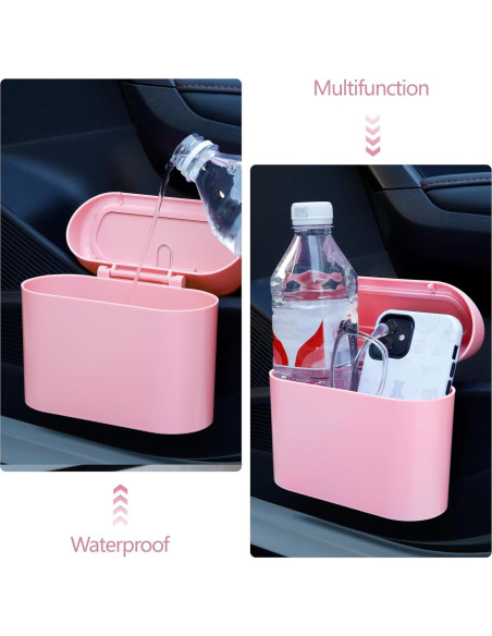 Basurero de Coche NBTEPEM Rosa a Prueba de Olores 15.5cm