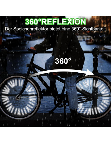 36 Cubiertas Reflectantes para Radios de Bicicleta Abeillo Plateadas