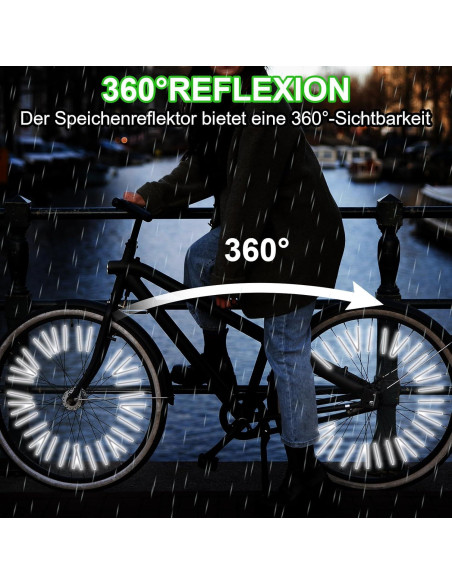36 Cubiertas Reflectantes para Radios de Bicicleta Abeillo Plateadas