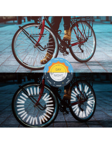 36 Cubiertas Reflectantes para Radios de Bicicleta Abeillo Plateadas