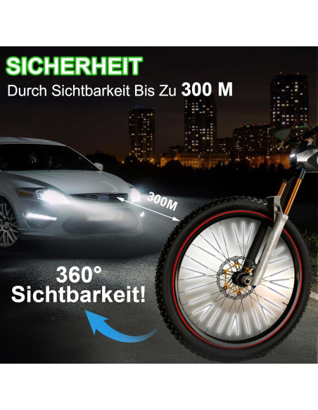 36 Cubiertas Reflectantes para Radios de Bicicleta Abeillo Plateadas