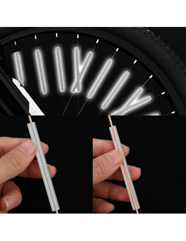 36 Cubiertas Reflectantes para Radios de Bicicleta Abeillo Plateadas