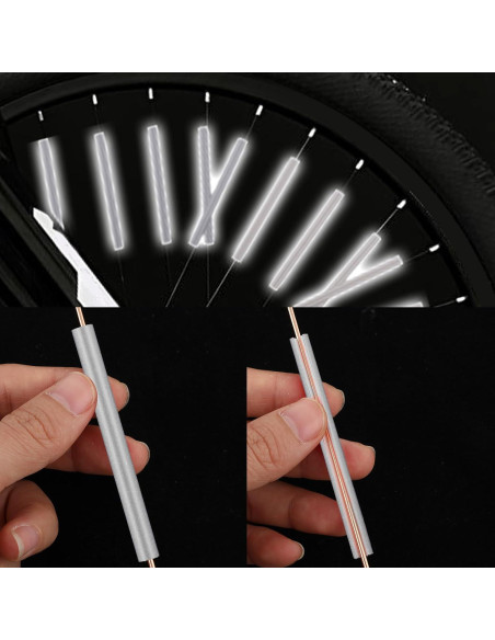 36 Cubiertas Reflectantes para Radios de Bicicleta Abeillo Plateadas