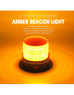 Luz de Advertencia Ámbar BooYu BY013 con Base Magnética 2 Pcs 2